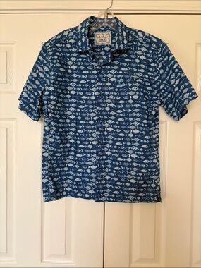 Cabo Hawaiian-Style Button Up Shirt with Fish Pattern